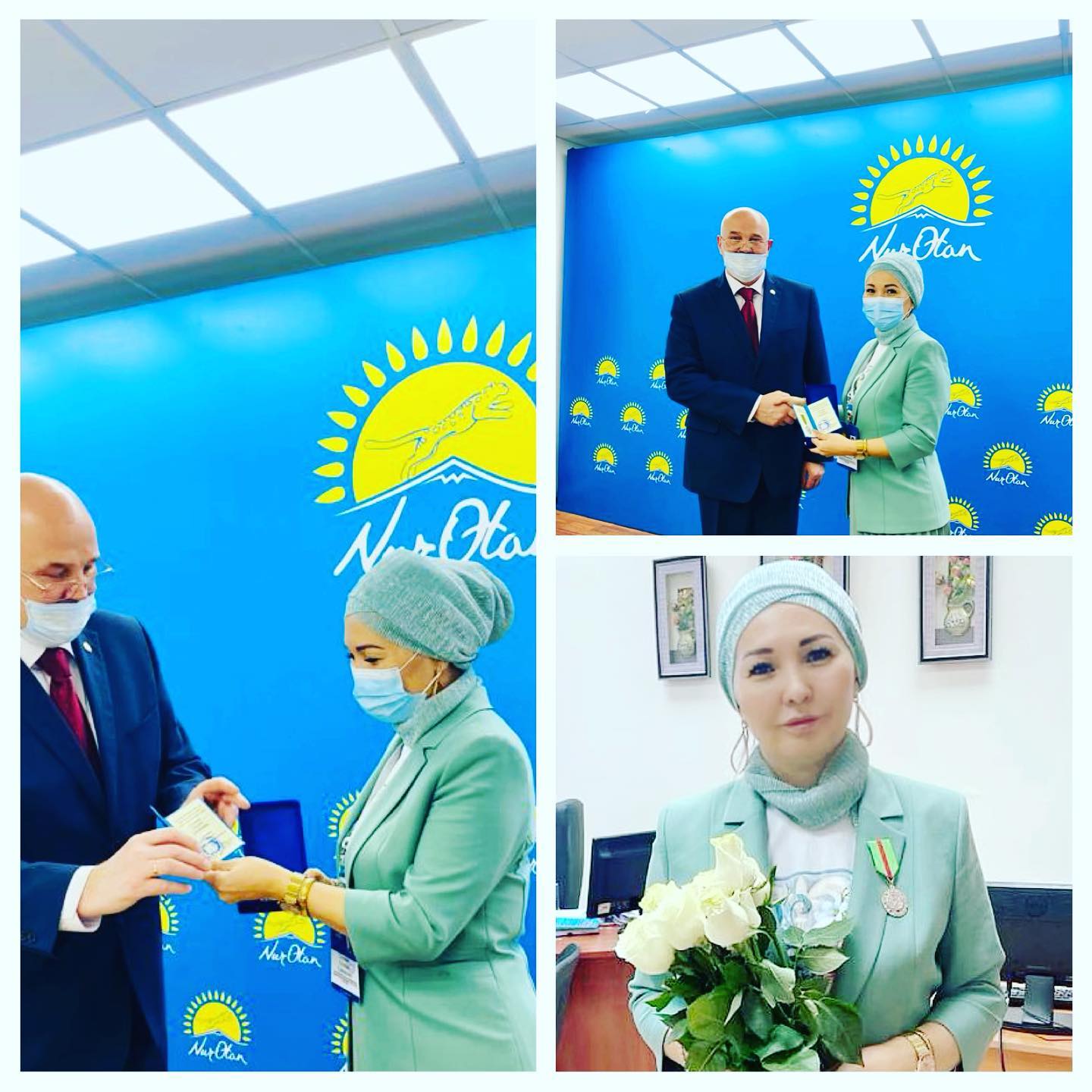 Поздравляем директора Департамента научно-исследовательской деятельности Гульнар Тулешову с заслуженной медалью «Милосердия и Справедливости»!